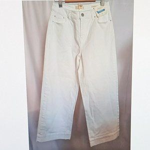 JOULES DENIM jeans Sz 6 WIDE LEG CROP WHITE ** NEW WITH TAG ** SUPERB QUALITY